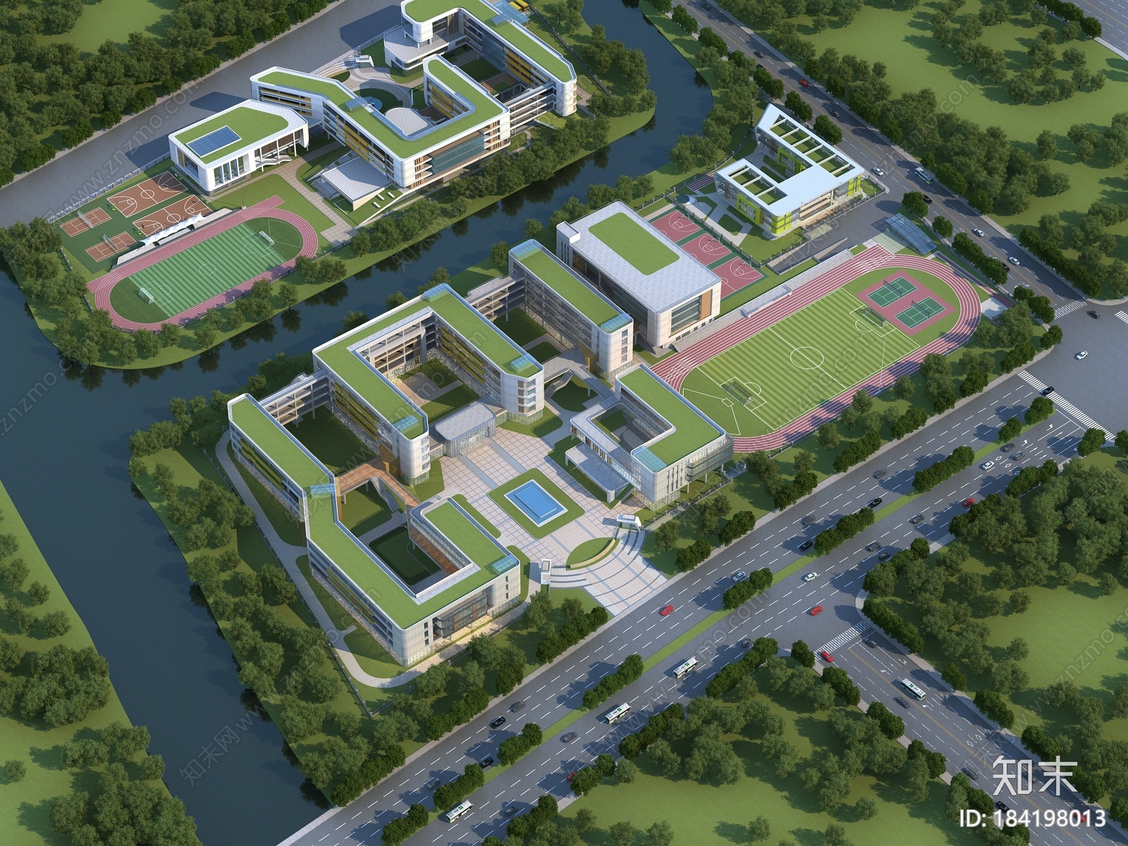 现代学校3d模型下载