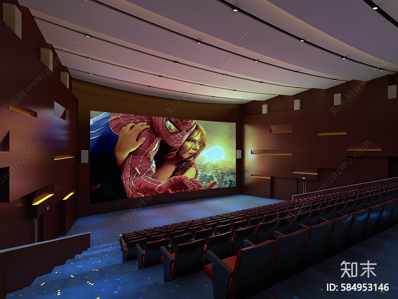 现代电影院3d模型下载