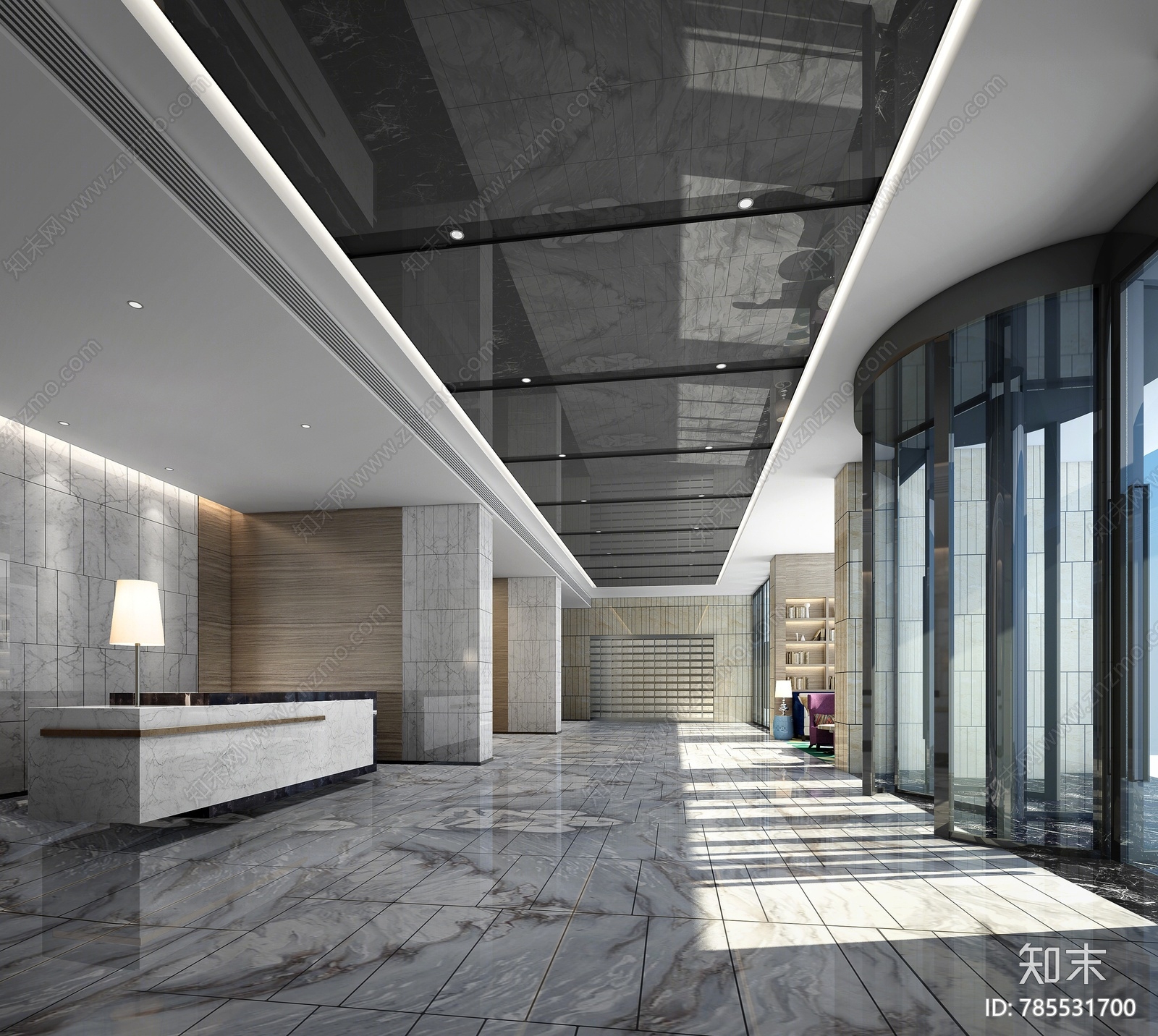 现代公司前台3d模型下载【id:785531700】