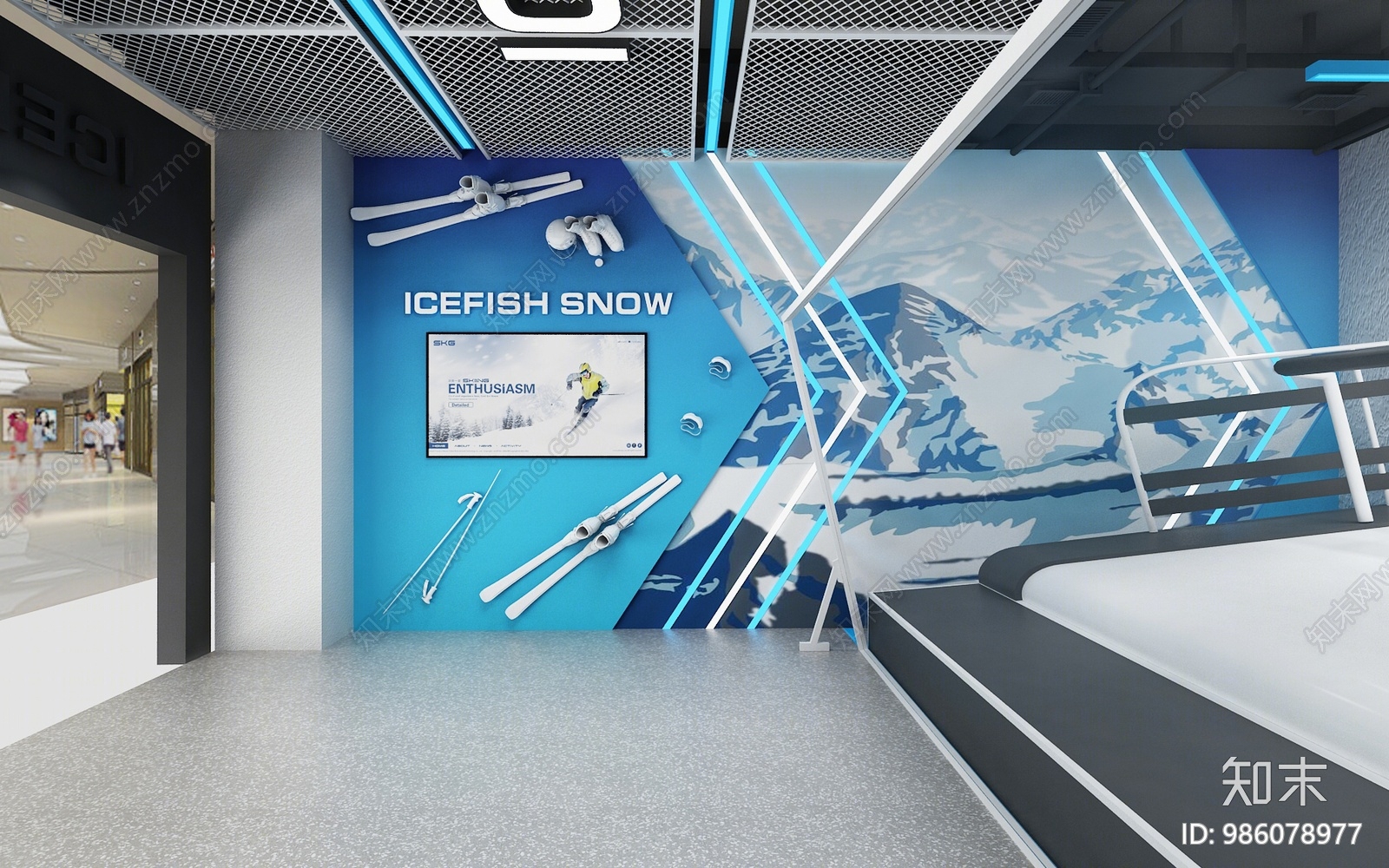 工业风滑雪场3d模型下载【id:986078977】
