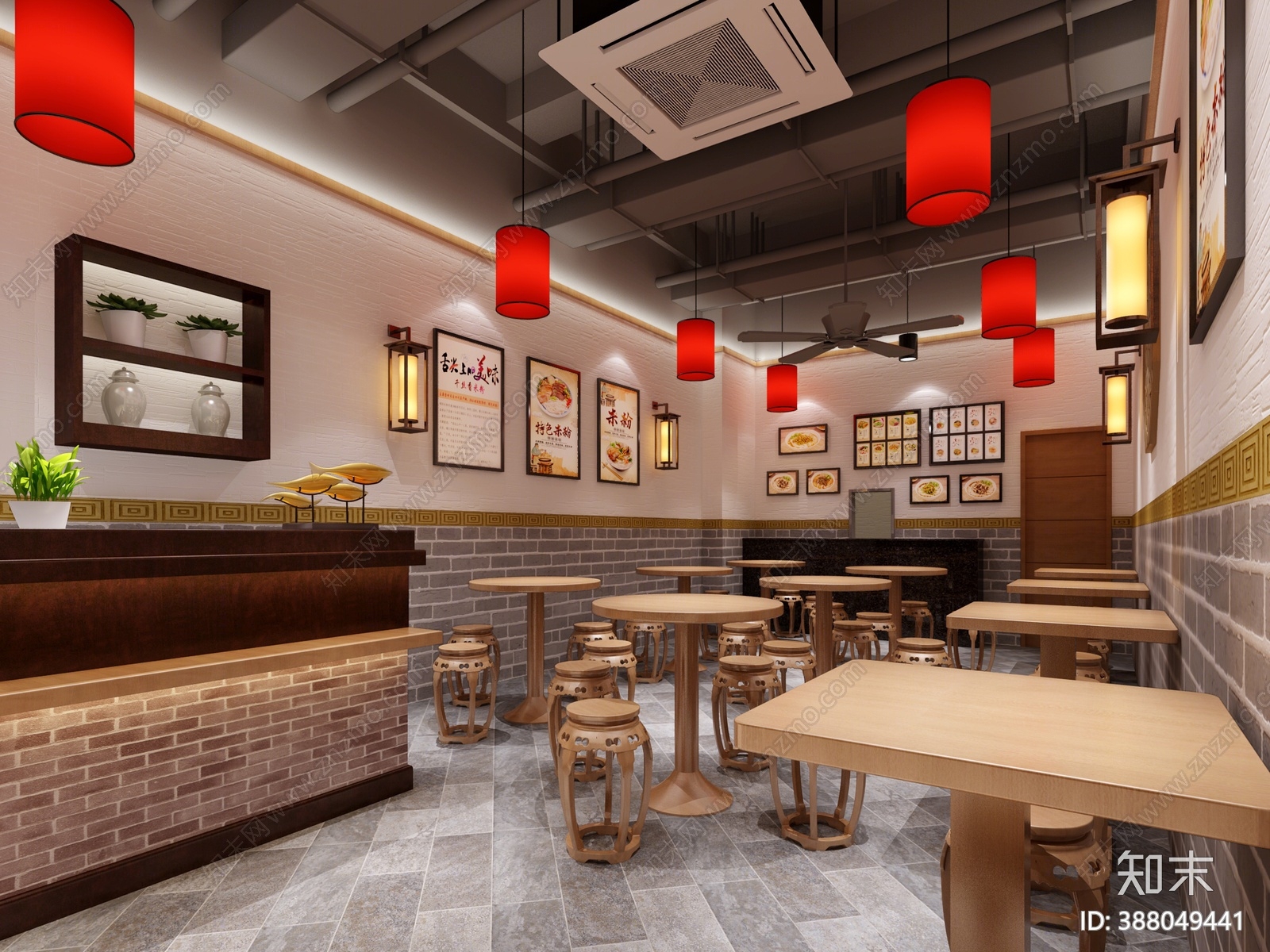 中式米粉店3d模型下载