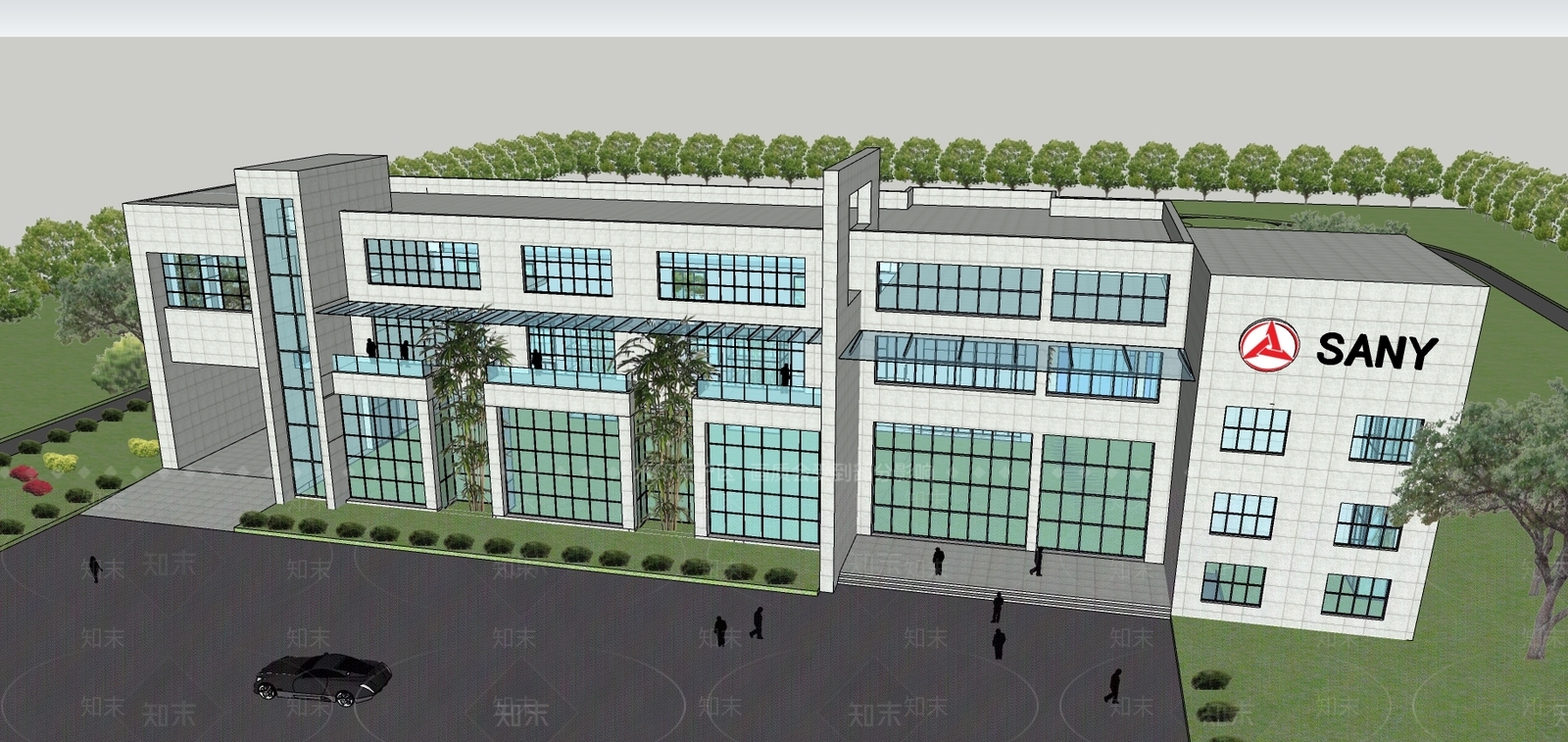 户外建筑 办公建筑 现代写字楼外观su模型下载 id: 388074386 复制 1