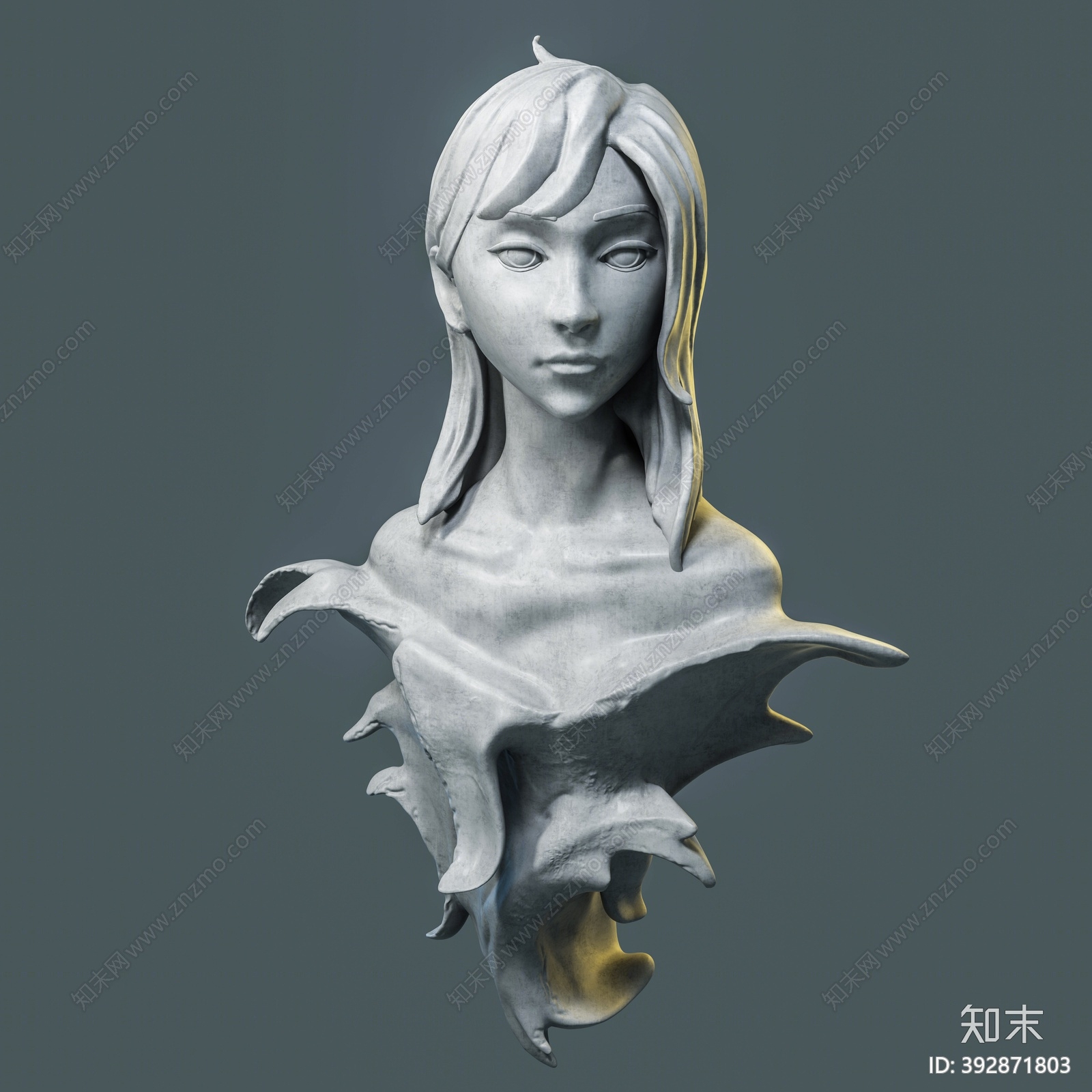 现代女人像雕塑3d模型下载【id:392871803】