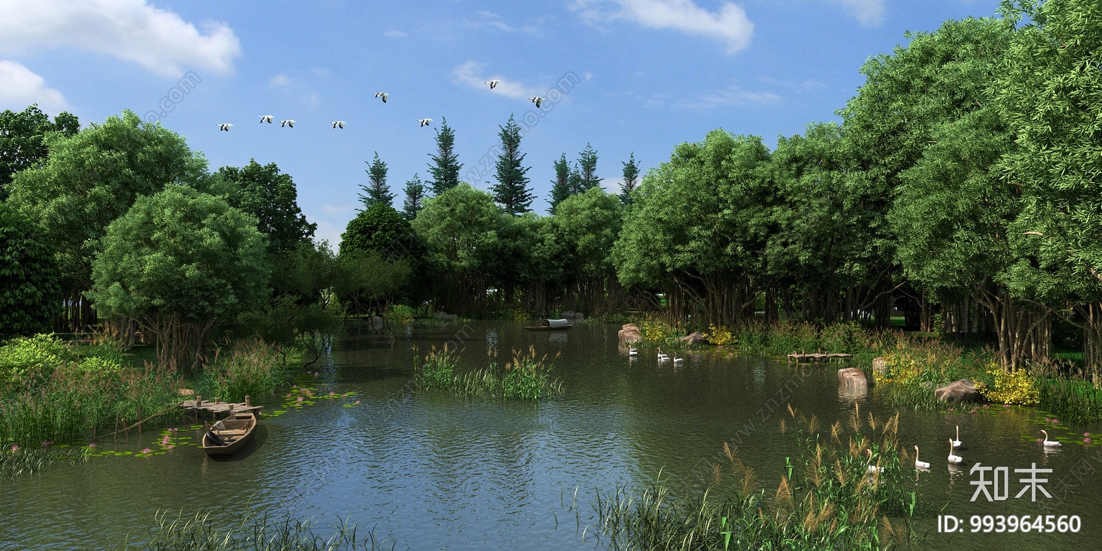 现代户外景观3d模型下载