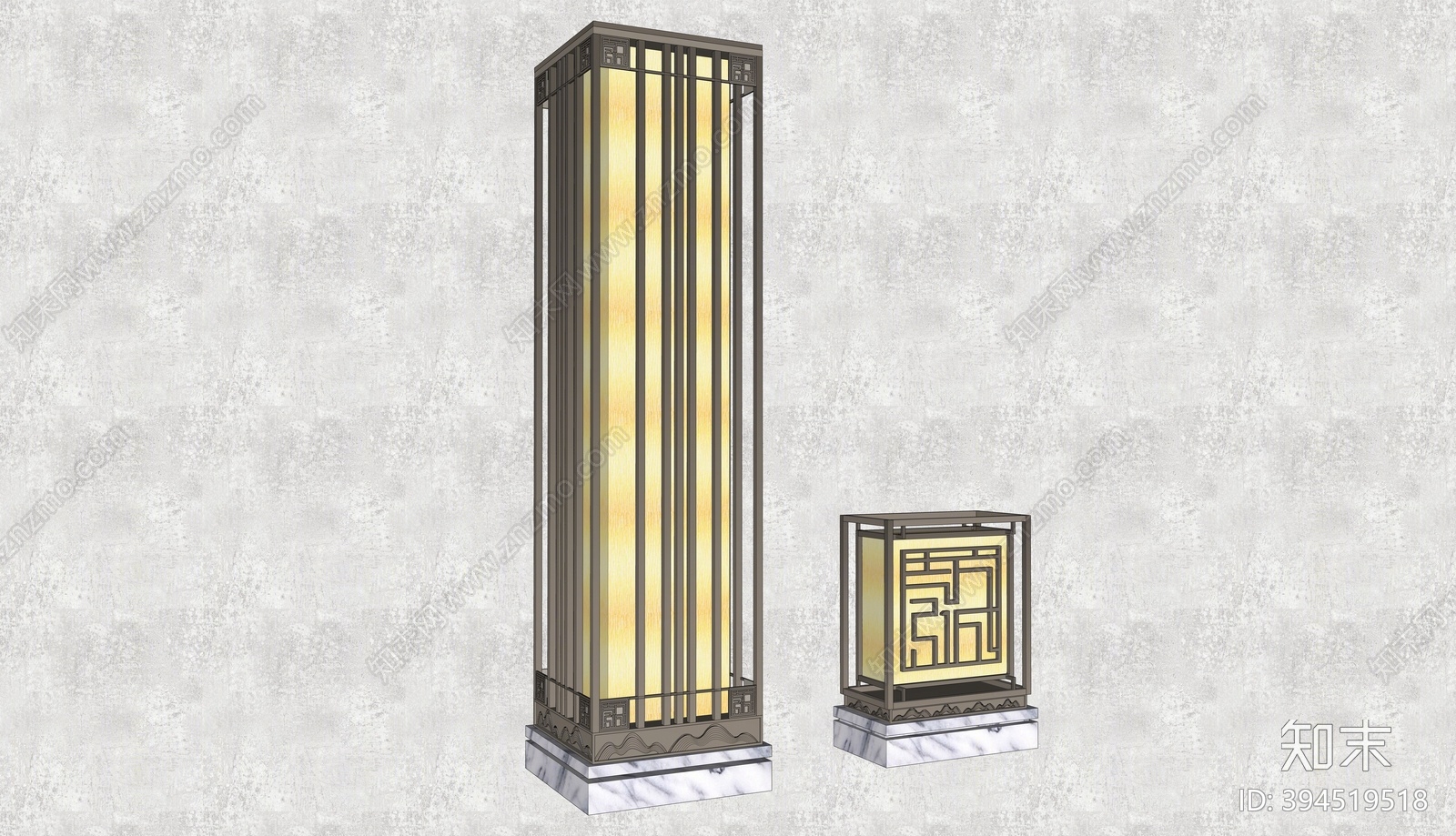 新中式路灯su模型下载【id:394519518】