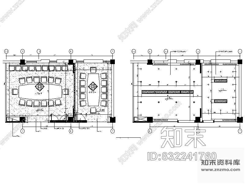 图块/节点会议室平面图cad施工图下载【ID:832241760】