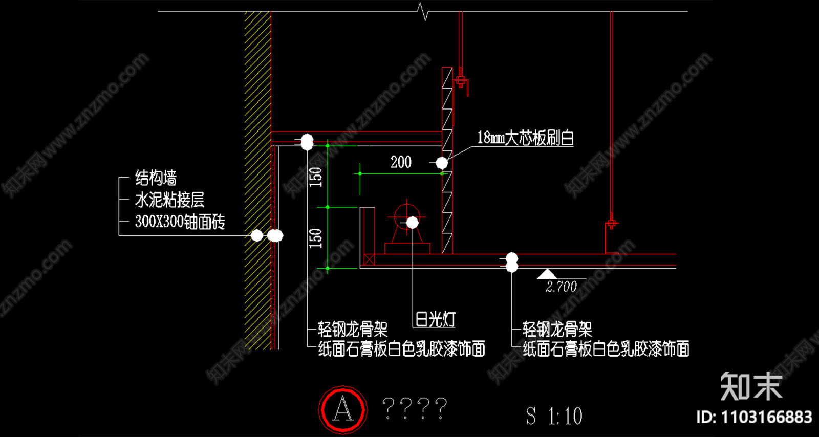 石膏板节点图施工图下载