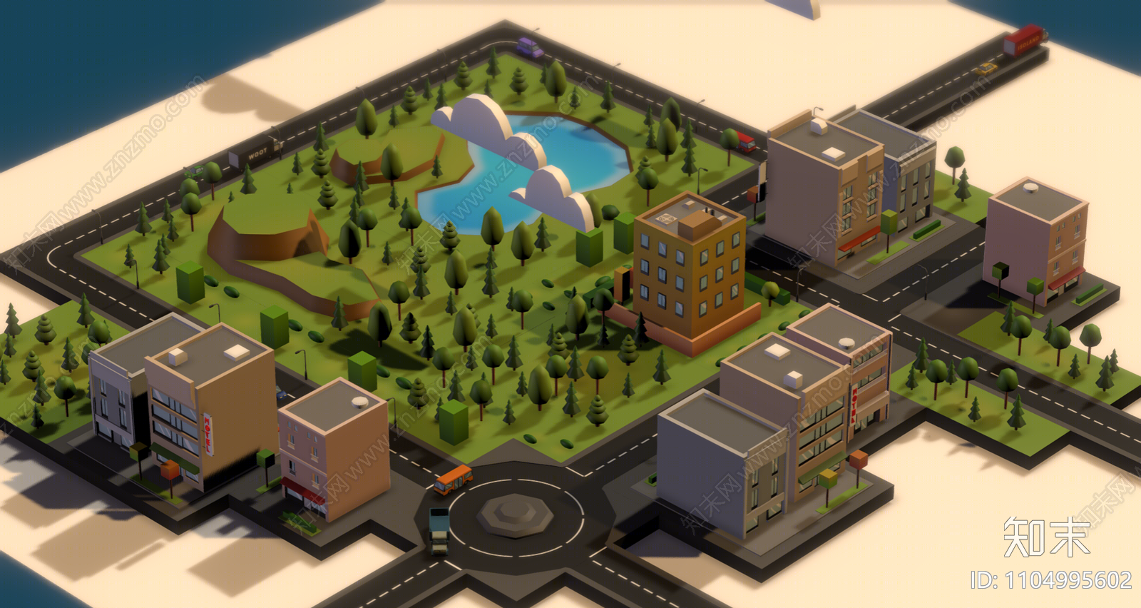 现代游戏场景3d模型下载