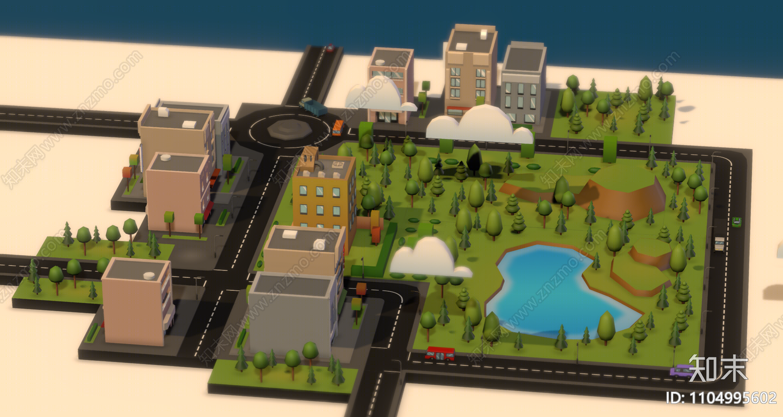 现代游戏场景3d模型下载