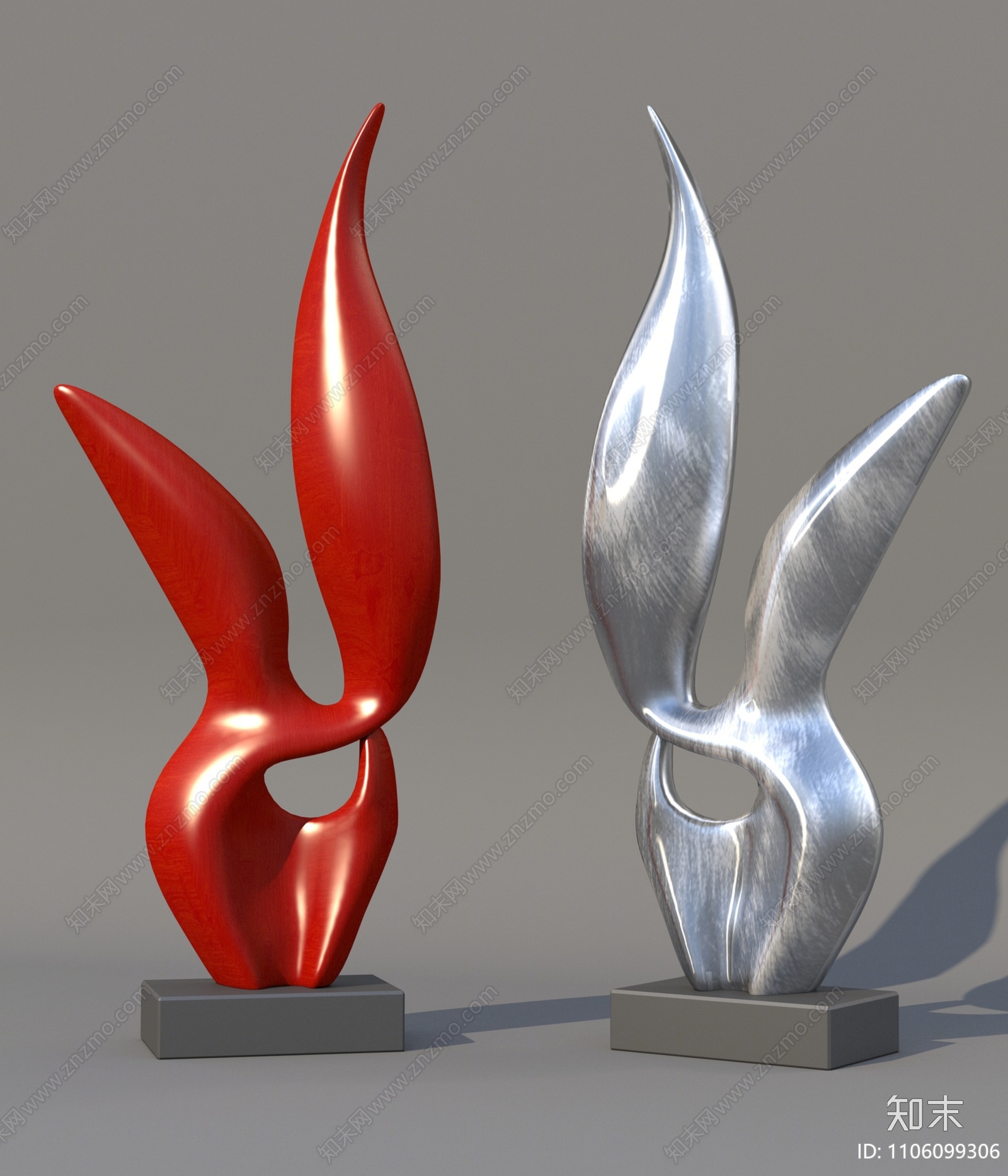 现代城市雕塑小品3d模型下载