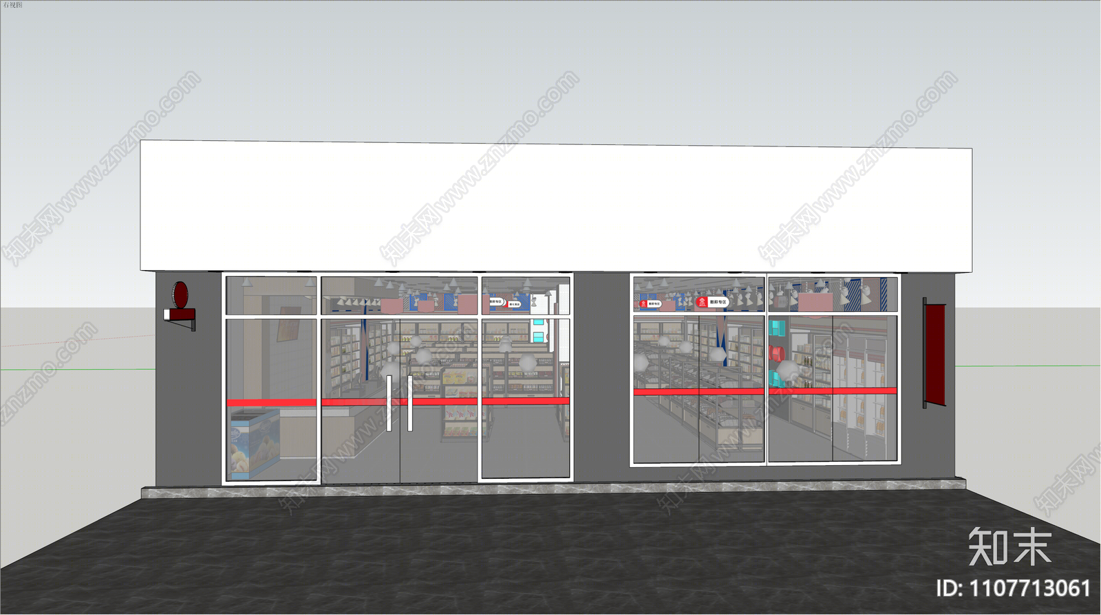 现代便利店su模型下载