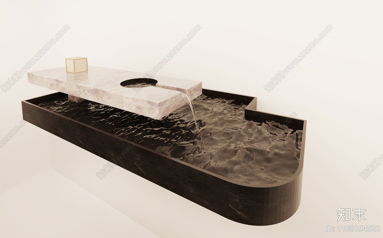 现代水池水景3d模型下载