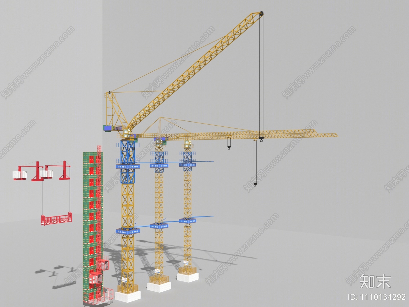 现代平顶塔吊3d模型下载
