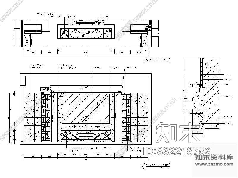 豪华别墅卧室卫生间立面图cad施工图下载【ID:832218753】