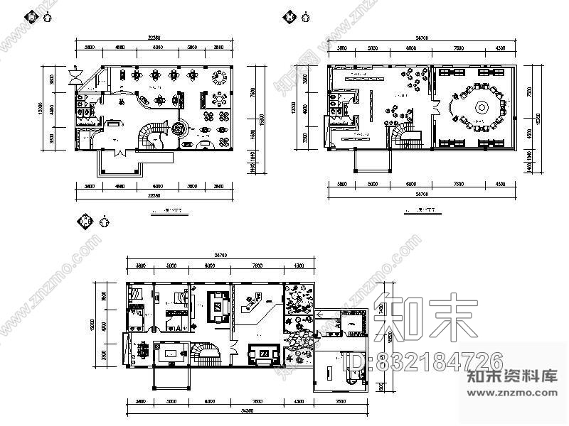 绍兴某茶室平面图施工图下载【ID:832184726】