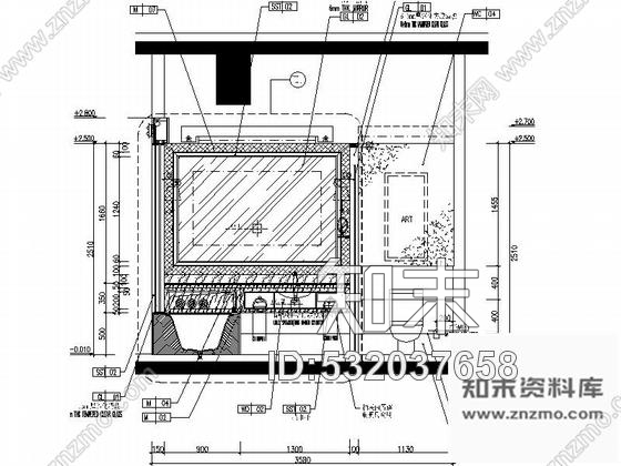 施工图河北某五星级豪华酒店标准大床房室内装修施工图施工图下载【ID:532037658】