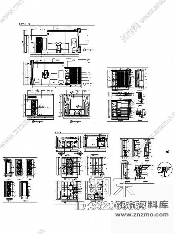 施工图标准客房装修图cad施工图下载【ID:532063653】