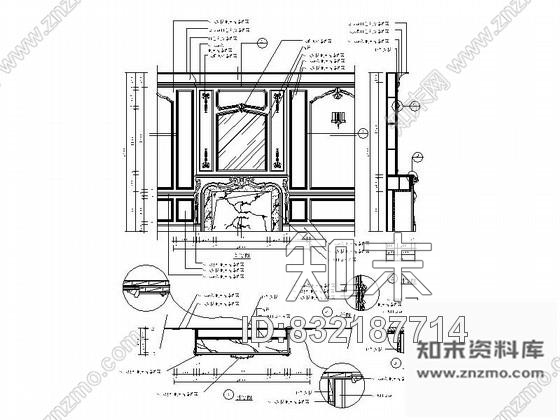 图块/节点中欧式背景墙CAD节点详图施工图下载【ID:832187714】