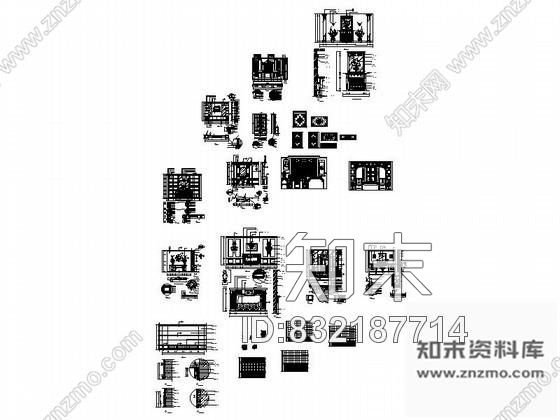 图块/节点中欧式背景墙CAD节点详图施工图下载【ID:832187714】