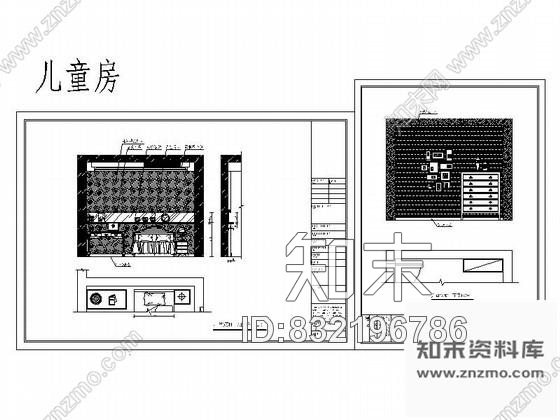 图块/节点精装儿童房立面图施工图下载【ID:832196786】