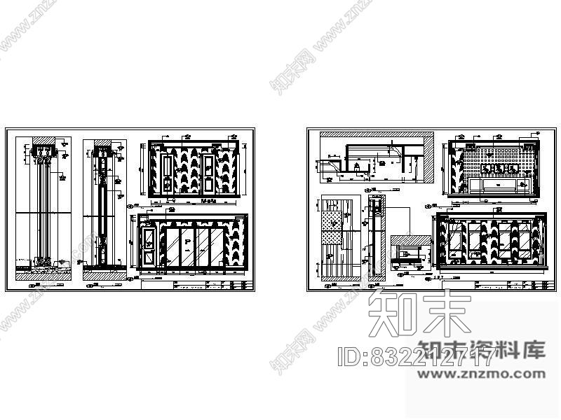 图块/节点现代主卧室立面图cad施工图下载【ID:832212717】