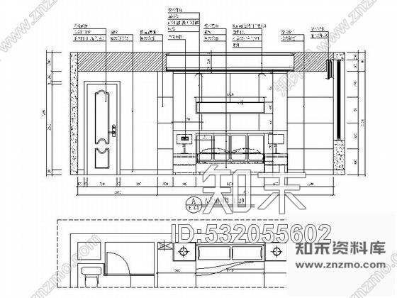 施工图酒店沙比利标准单人间装修图含效果cad施工图下载【ID:532055602】