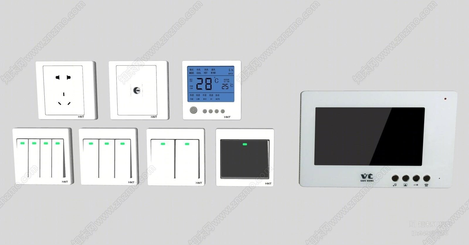 现代风格智能家居控制器su模型下载