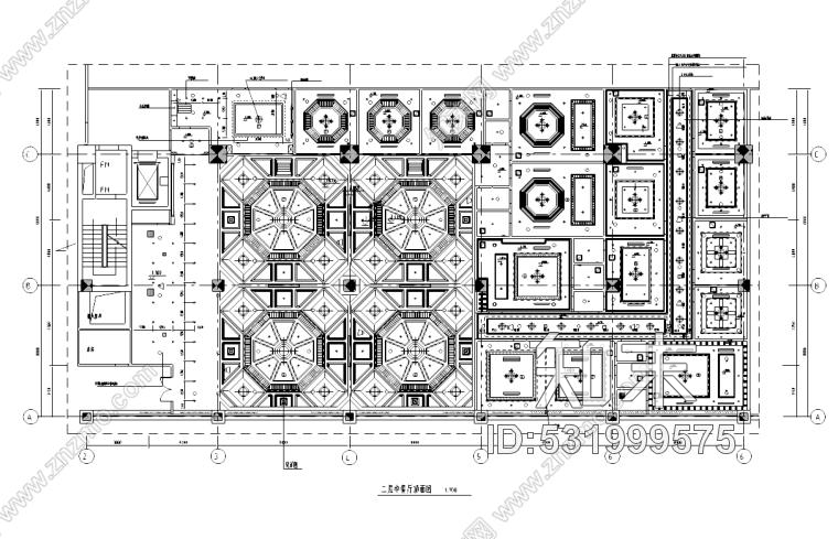 上海某中式餐厅室内装修施工图纸含41张图纸cad施工图下载【ID:531999575】