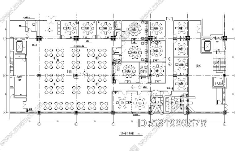 上海某中式餐厅室内装修施工图纸含41张图纸cad施工图下载【ID:531999575】