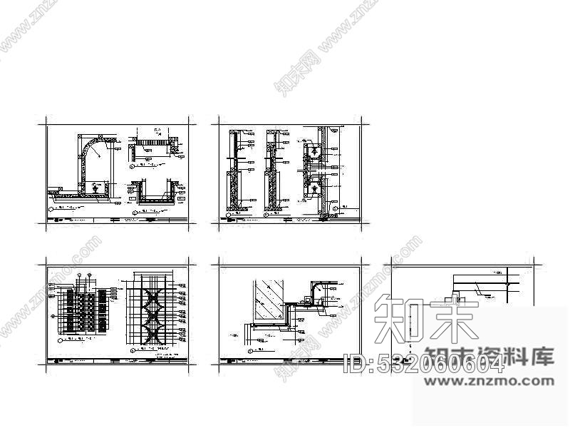 施工图酒店电梯厅装修图cad施工图下载【ID:532060604】