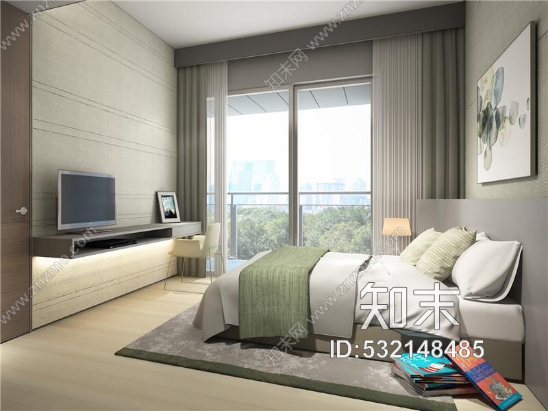 SCDA华润公寓样板间B户型软装方案&amp;效果图&amp;施工图&amp;物料表cad施工图下载【ID:532148485】
