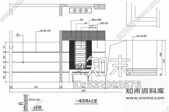 施工图温州北欧风格港式茶餐厅室内装修图cad施工图下载【ID:532002576】