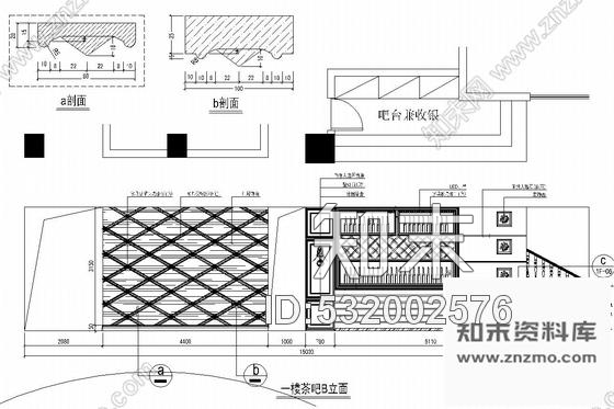 施工图温州北欧风格港式茶餐厅室内装修图cad施工图下载【ID:532002576】