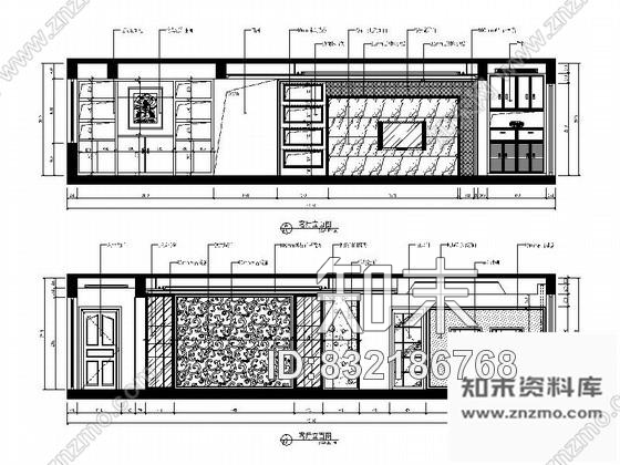 图块/节点简欧两居室装修平面布置图cad施工图下载【ID:832186768】