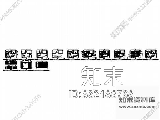 图块/节点简欧两居室装修平面布置图cad施工图下载【ID:832186768】