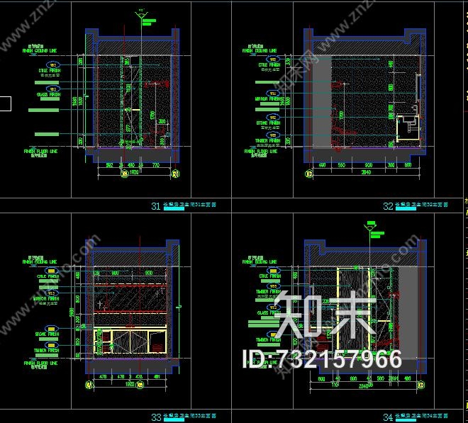 九颂山河丨现代简约丨施工图cad施工图下载【ID:732157966】