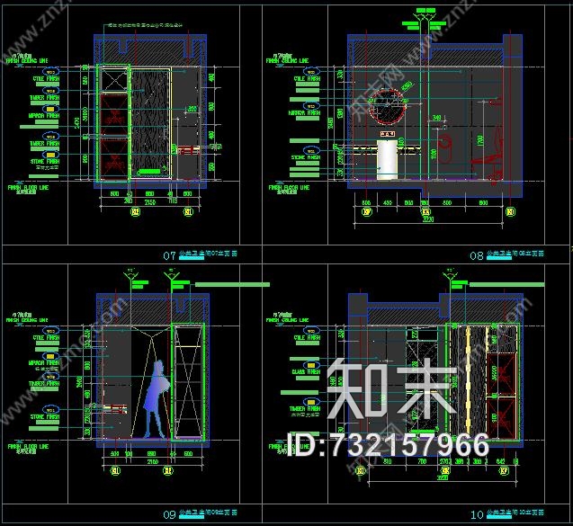 九颂山河丨现代简约丨施工图cad施工图下载【ID:732157966】