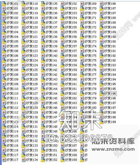 图块/节点三维沙发图块百例Ⅲ附图片cad施工图下载【ID:832306878】