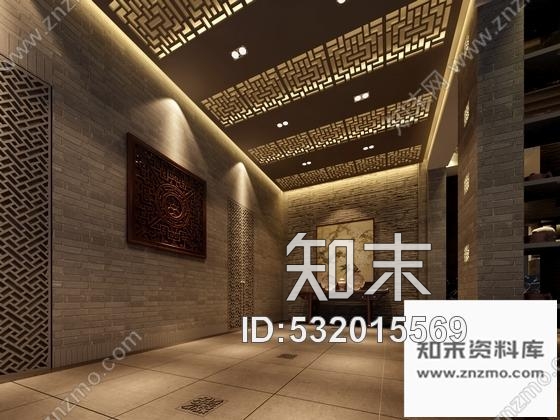 施工图大连某中式茶馆室内装修施工图含效果cad施工图下载【ID:532015569】