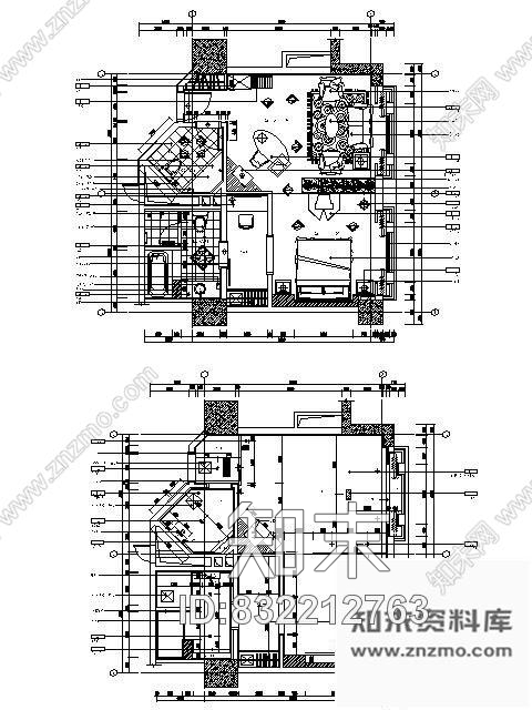 五星酒店套房平面图Ⅴ施工图下载【ID:832212763】