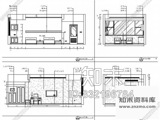 图块/节点简约标准客房立面图cad施工图下载【ID:832196784】