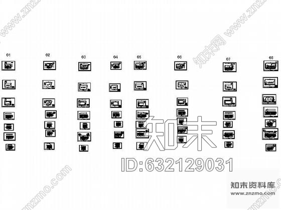 施工图八个KTV包房设计方案图cad施工图下载【ID:632129031】