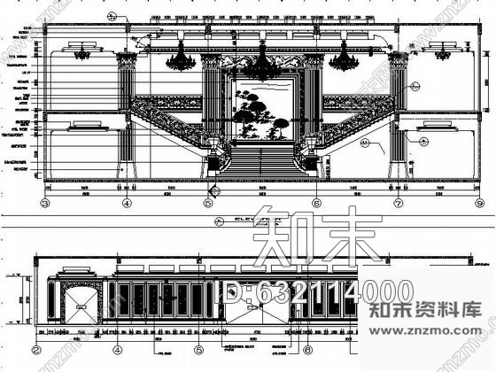 施工图苏州奢华欧式风格商务会所一层大堂接待区室内设计施工图含效果cad施工图下载【ID:632114000】