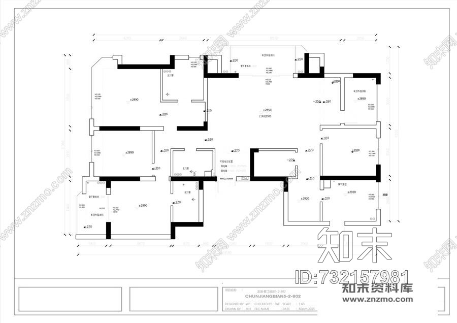 菲拉装饰--龙湖春江彼岸cad施工图下载【ID:732157981】