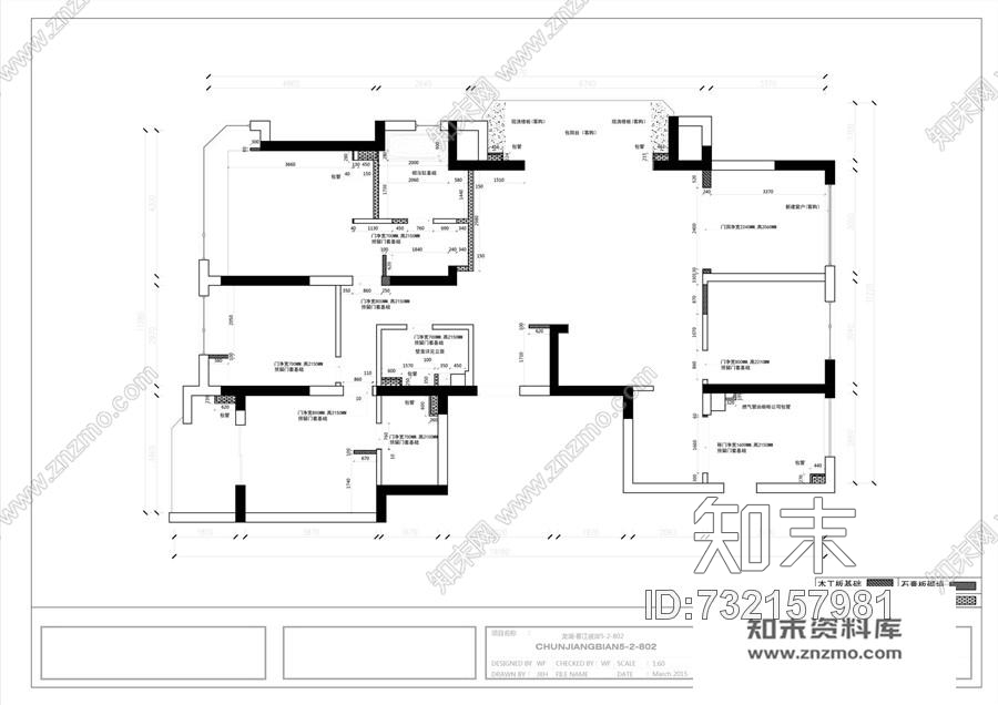 菲拉装饰--龙湖春江彼岸cad施工图下载【ID:732157981】