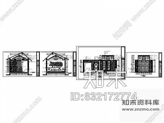 图块/节点美式别墅客厅立面图cad施工图下载【ID:832172774】