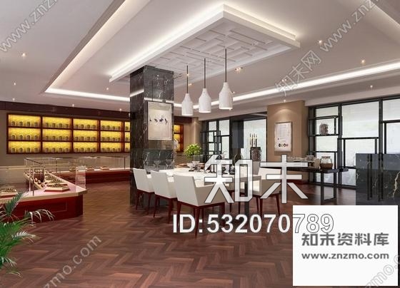 施工图现代药商贸城虫草行店面设计装修施工图含效果cad施工图下载【ID:532070789】