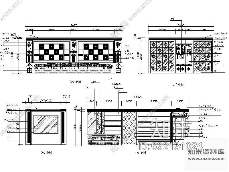 施工图某夜总会包间装修图含效果cad施工图下载【ID:632131024】