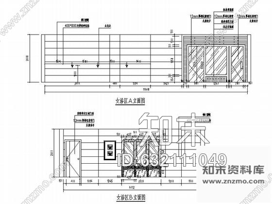 施工图甘肃天水市某洗浴会所室内装饰成套施工图含效果cad施工图下载【ID:632111049】