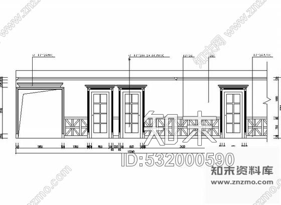 施工图黑龙江高档欧式会所内餐厅空间布局与装饰设计施工图cad施工图下载【ID:532000590】